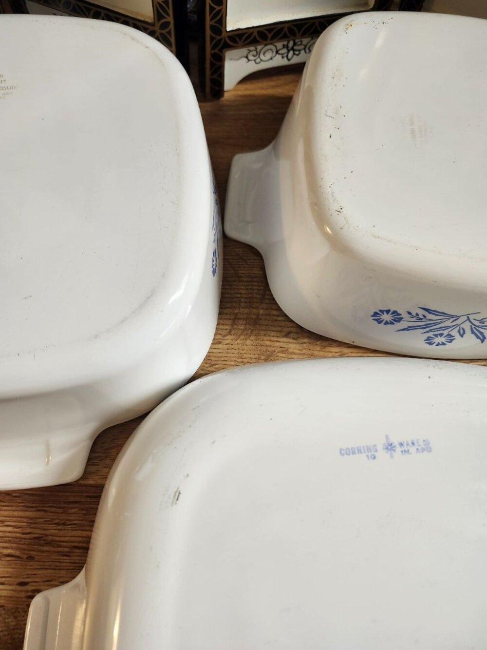 CorningWare Set of 3 Cornflower Blue Casserole Dishes w/Pyrex Lids Vintage - Picture 15 of 16